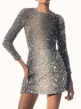 Helsi 'Avery' Long-Sleeve Mini Dress in Platinum (NWT)